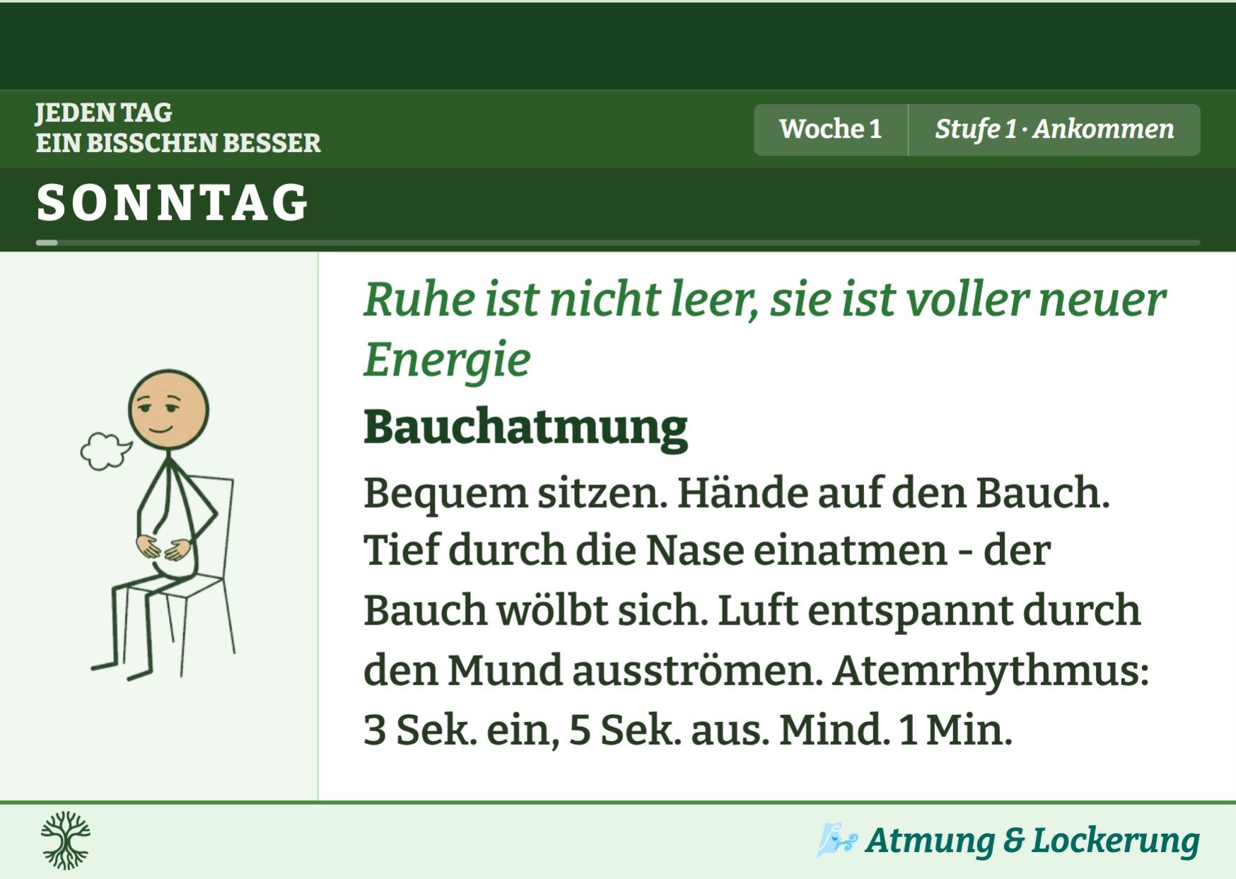 Kalenderblatt Sonntag: Bauchatmung